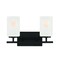 Designers Fountain Carmine 14in 2-Light Matte Black Modern Indoor Vanity Light with Etched Glass Shades D239M-2B-MB - alternate 1